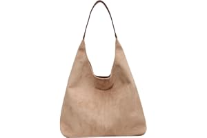 MCUVAEC Suede purses for Women 2024 Slouchy Shoulder Bags Soft Leather hobo bag Brown Tote Handbag for Work Everyday