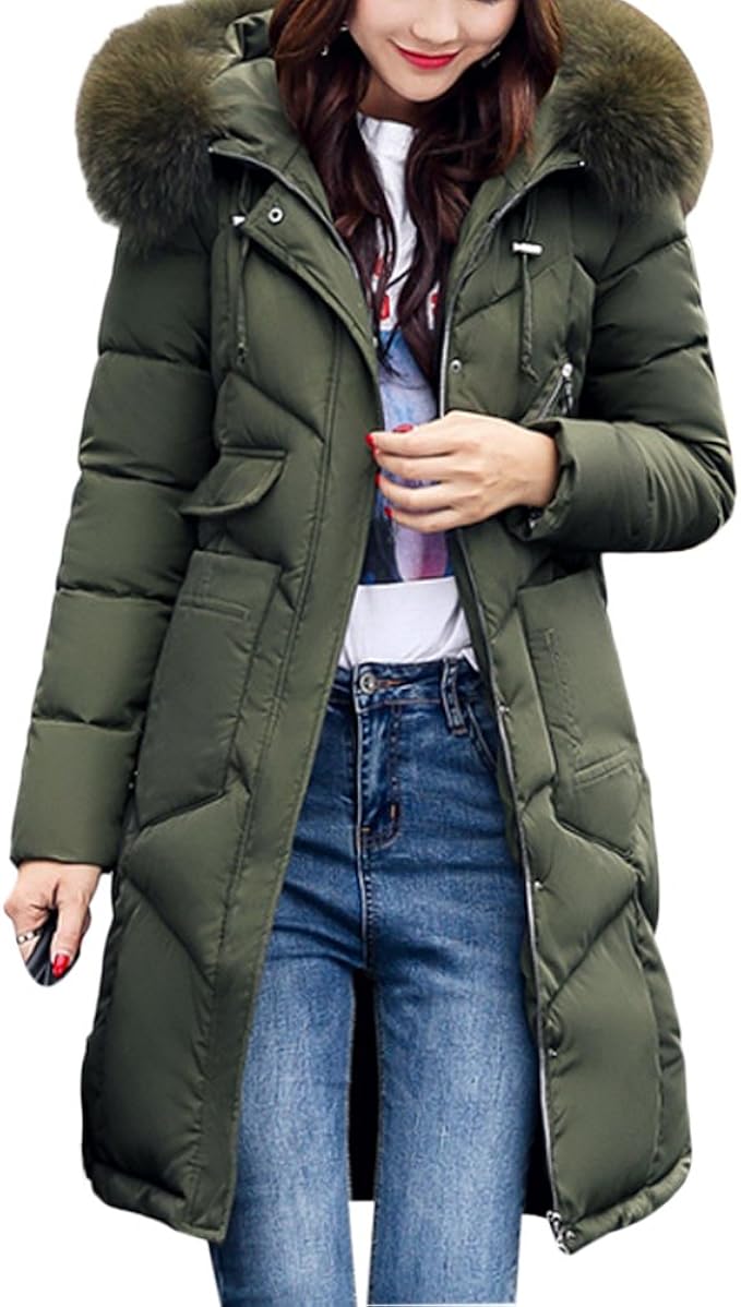 ladies feather and down long coats