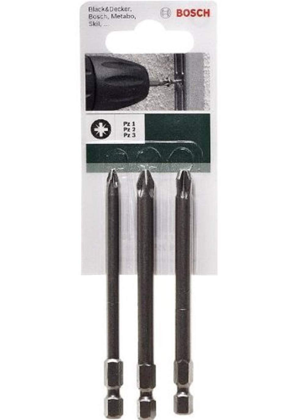 Bosch 2609255969 89mm Screwdriver Bit Set with Standard Quality (3 Pieces)