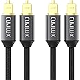 2-Pack Cubilux Toslink Optical Audio Cable, SPDIF Digital Fiber Optic Male to Male Cord Compatible with TV, Xbox, DVD/CD Player, Soundbar, Speaker, Subwoofer, Home audio system, Amplifier, Preamp, 6FT