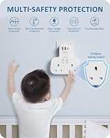 LENCENT Double Plug Adaptor with 3 USB Ports UK Surge Protected 13A 3250W view 7