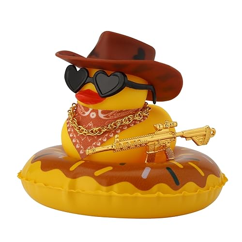 Pink Rubber Duck Funny Dashboard Duck Decor Cowboy Hat