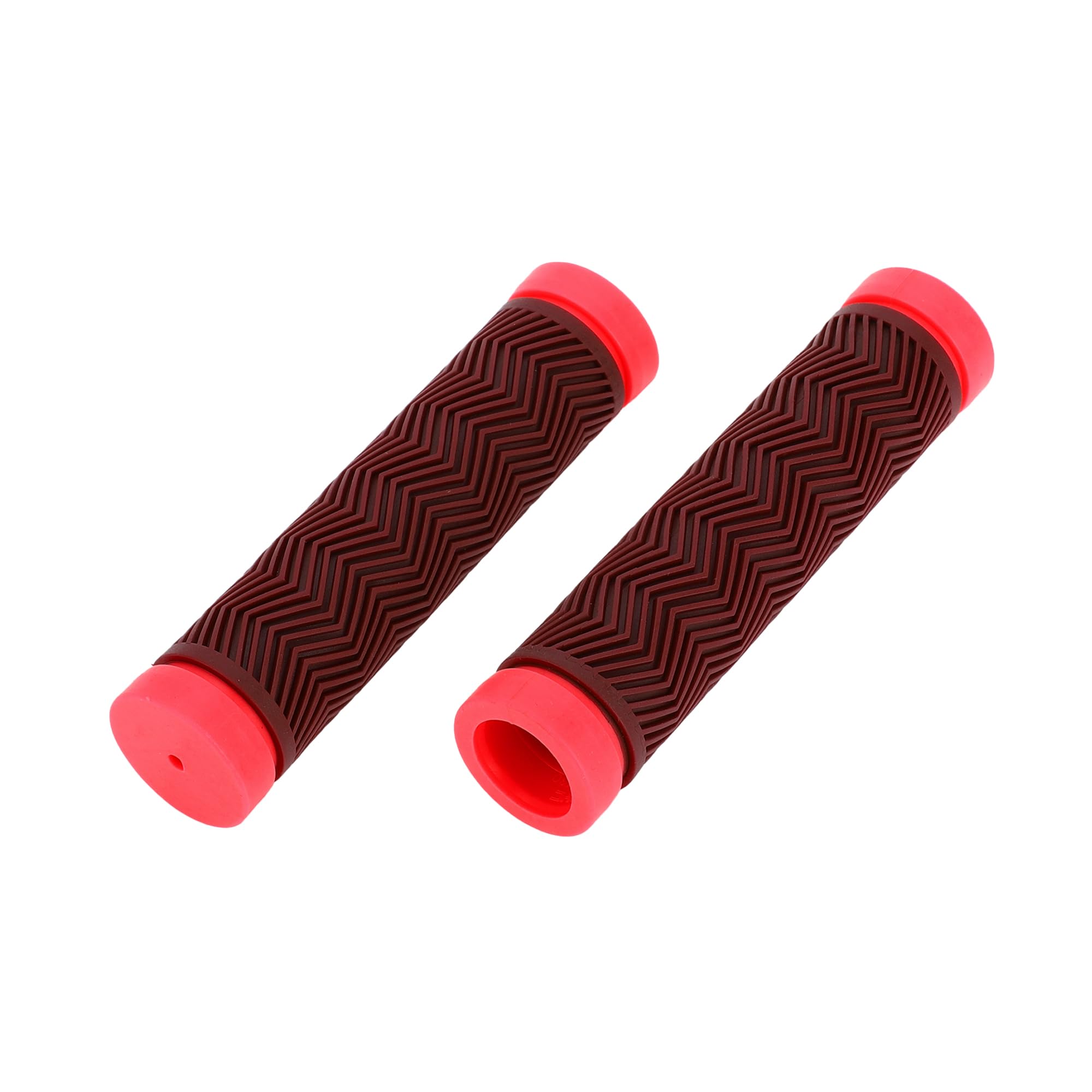 INFINAUTO Bike Handlebar Grips Covers, 130mm Bicycle End Grips Protector Rubber Pink Wine Red, Non-Slip 1 Pair