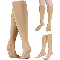 Handepo 4 Pairs Figure Skating Socks High Tights Skate Sock Ice Nylon - View #9