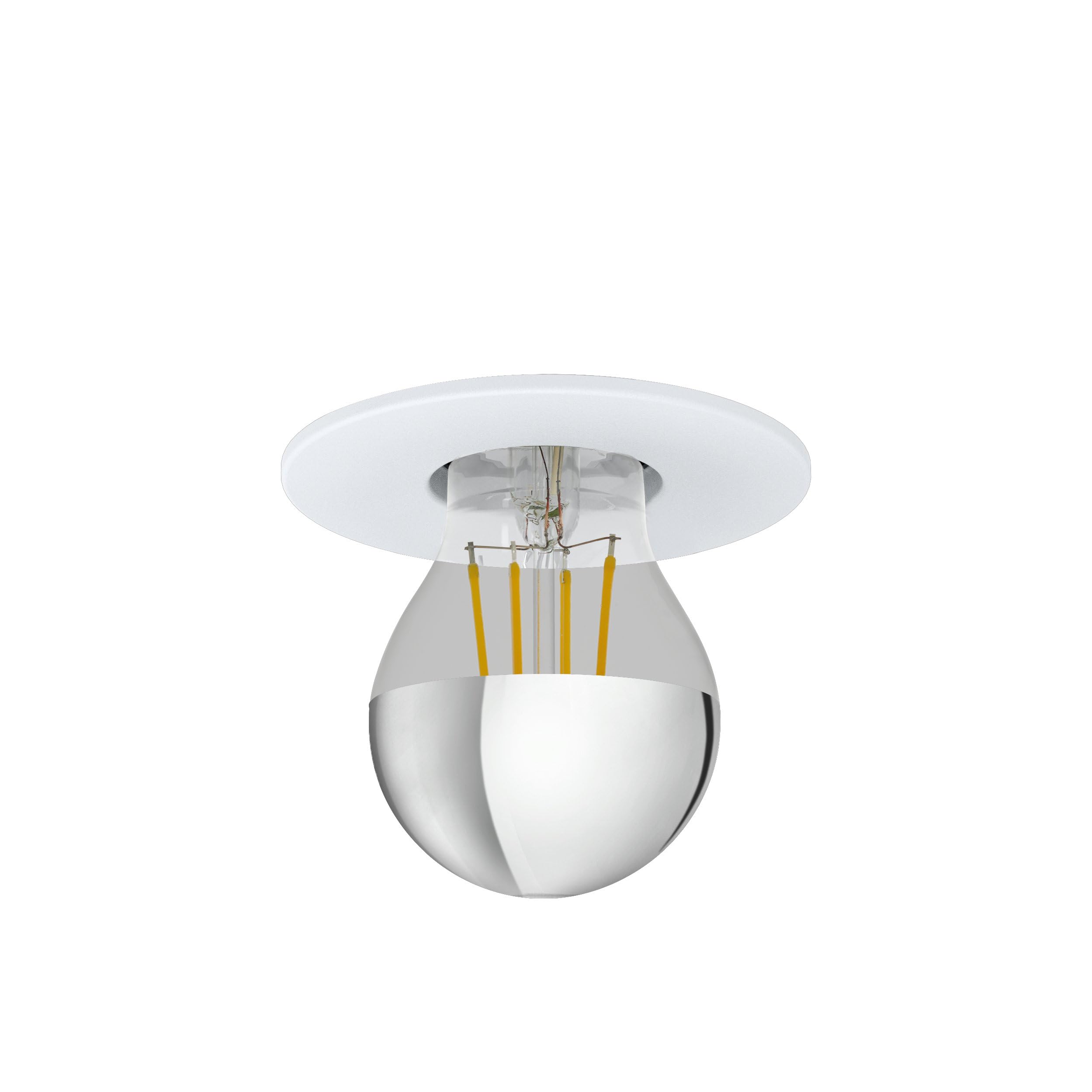 Eglo Recessed Spotlight Saluzzo, White Steel Spot, Recessed Light with E27 Socket, Flat Recessed Spotlight, Ø 9 cm