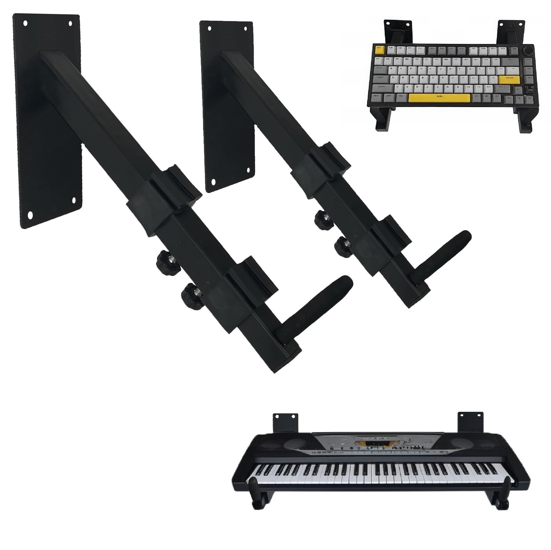 Photo 1 of ModWgGuo Steel Keyboard Arm Wall Mounts, Telescoping Arms is Adjustable from 10.2" to 16.5"