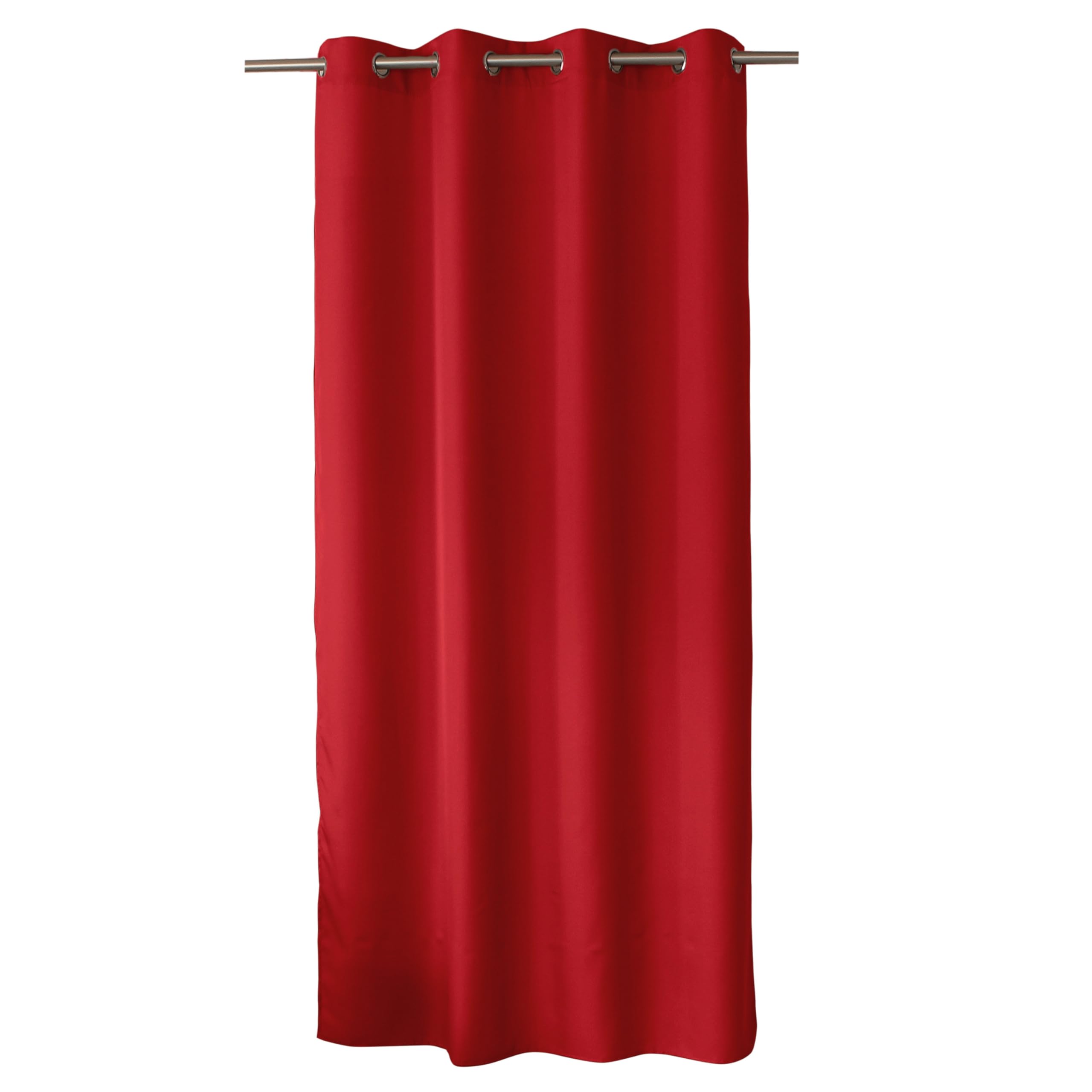 Enjoy Home Basic Polyester Curtain with 8 Silver Eyelets Diameter 4 cm 140 x 240 cm Red