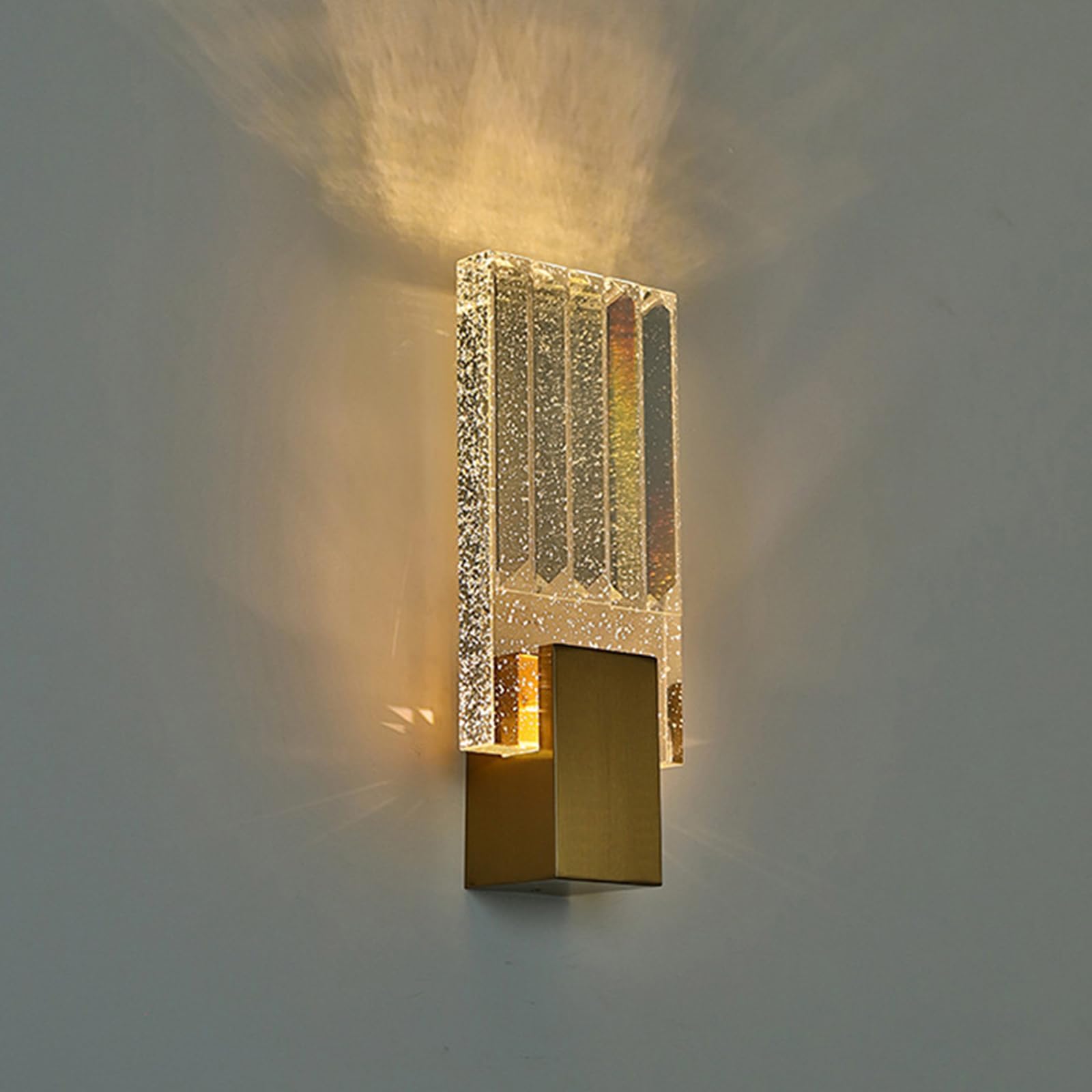 KRUIHAN Crystal Wall Lamp Nordic Style Indoor Wall Lights Gold Wall Lighting LED Wall Sconces Light Tri Colour Wall Lights for Bedside,Bedroom,Kitchen,Hallway,Living Room(1 Pack-S)