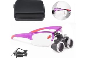 ORILAO Loupes 2.5X 3.5X Magnification Binocular Magnifier Optical Glass Lens (3.5X, Purple)