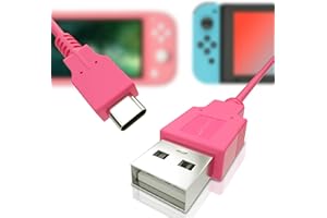 Switch USB-C Charger Cable – Fast Charging Cord for Switch OLED, Lite, Dock, Controller – 4.92ft Durable Pink Cable for Trave