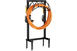 Garden Hose Holder, Freestanding Heavy Duty Water Hose Holder for Outside, Upgraded Metal Hose Stand with 150-Foot Capacity, 