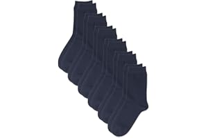 COTTON DAY Unisex Little Kids Youth Boys Girls Soft Cotton Crew Dress Socks Seamless Toe Black White Navy 6 Pack