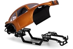 INJORA BUG18 Body with LCG Aluminum Universal Chassis for 1/18 RC Crawler TRX4M Upgrade(Orange)