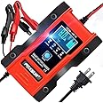 Haibro Car Battery Charger, Lithium LiFePO4 Lead-Acid Smart Trickle Charger,12V/24V 6A Automatic Battery Charger/Maintainer, 