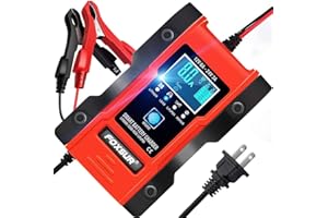 Haibro Car Battery Charger, Lithium LiFePO4 Lead-Acid Smart Trickle Charger,12V/24V 6A Automatic Battery Charger/Maintainer, 