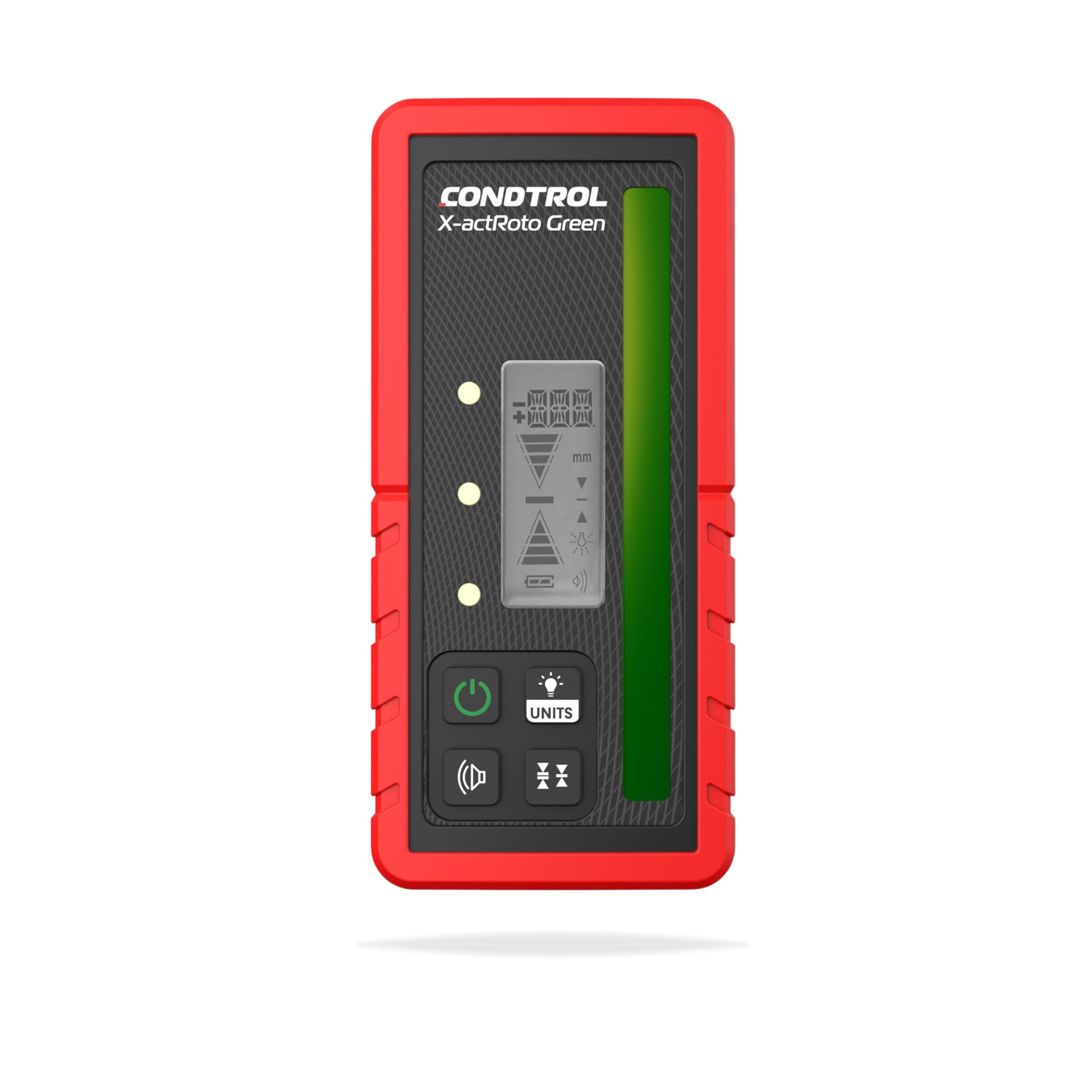 CONDTROL - X-ACT ROTO Green Receiving Cell Green Rotating Lasers - Double-Sided LCD Screen - High Accuracy - Measures mm & Inches - Delivered with Accessories