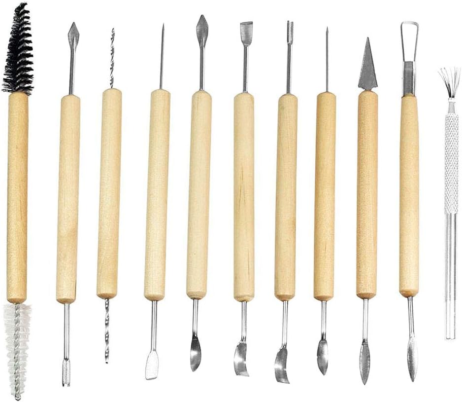 Yakamoz 11pcs Outils de Argile/Poterie Carving Outils Set Modélisation Fournie Pour les Projets Yakamoz 11pcs Outils de Argile/Poterie Carving Outils Set Modélisation Fournie Pour les Projets