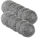DIY House Stainless Steel Scourers Sponges Scrubbers,12 Pack Extra Large Metal Scouring Pads Tackling for Tough Cleaning Jobs.