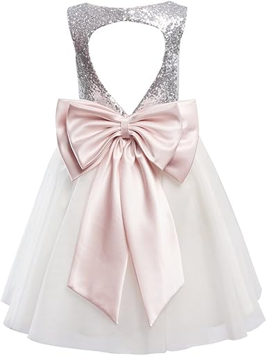 ivory and silver flower girl dresses