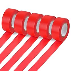 MOWPOG 5 Pack Red Flagging Marking Tape, 1" x
