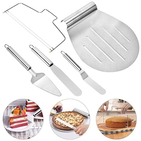 Kuchenheber Set, Queta Tortenheber Set Torten Set inkl, 2 Spatula, Pizzaschaufel, Kuchenheber, Tortenbodenteiler, Backen DIY 