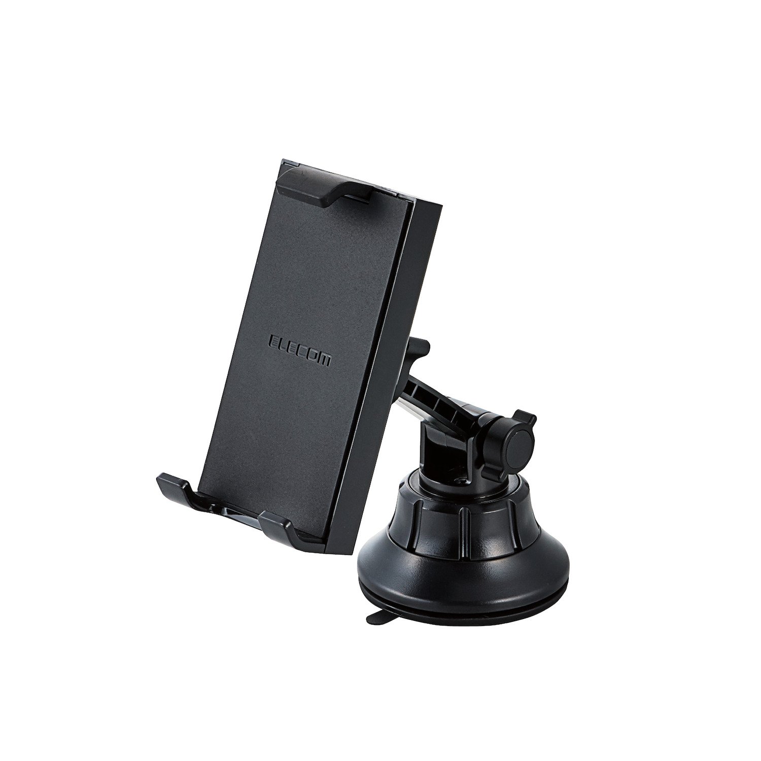 エレコム 車載ホルダー スマホ・タブレットスタンド 【繰り返し使えるゲル吸盤タイプ】 幅10.5cm~18.5cmまで対応 ブラック P-CARTB01BK商品画像