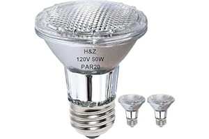 Par20 Halogen Light Bulb 120V 50W, 2 Pack High Brightness Par20 Flood, Dimmable Par 20 Warm White 3000K, Long Lifespan Bulb P