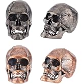 OLYCRAFT 4Pcs 2 Colors Skull Paracord Beads Brass European Large Hole 6mm Skeleton Beads DIY Jewelry Charms Accessories for Bracelet Necklace Making