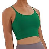 Women's Strappy Stretch Sports Bra Longline Yoga Tank Top Fitness Bra Workout Camisole Crop Tops for Teen Girl