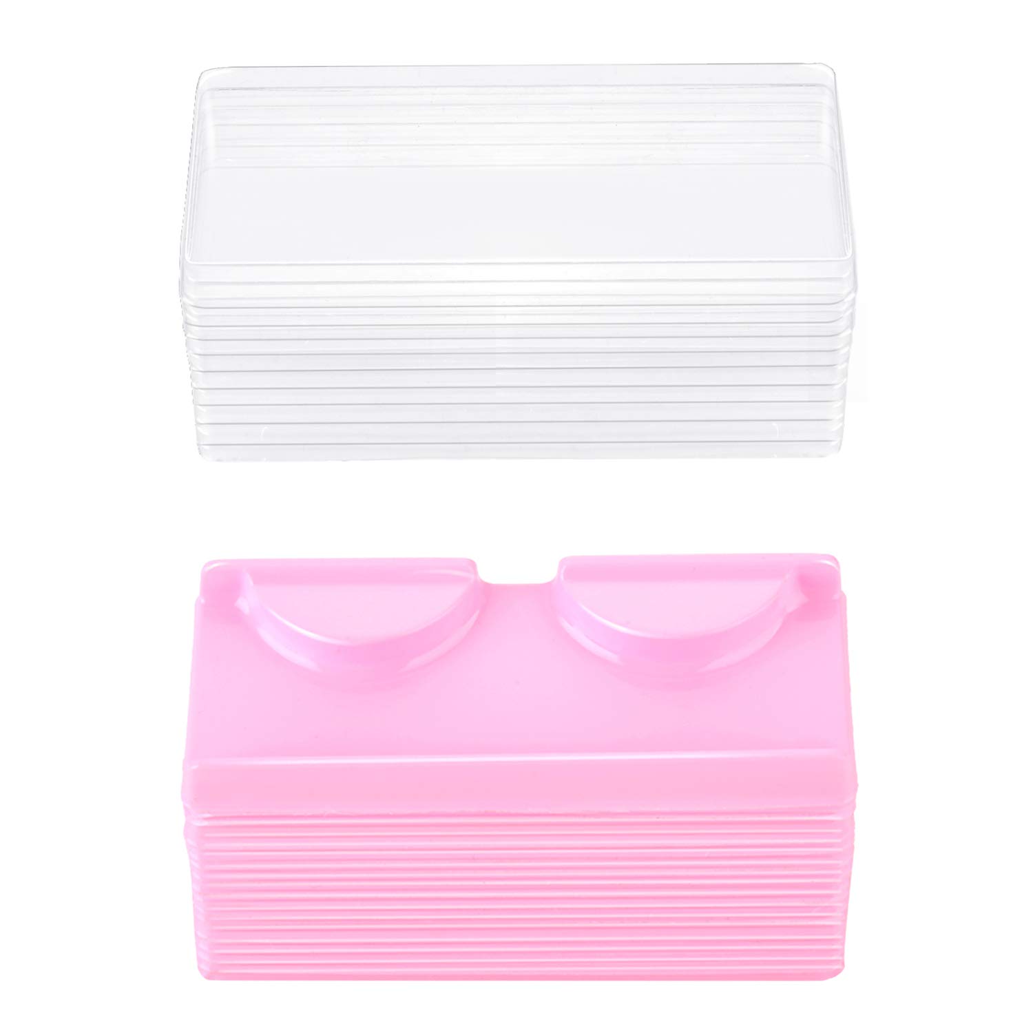 Photo 1 of Blulu 50 Packs Minifalse Eyelash Storage Box Empty False Eyelash Care Storage Case Box Container Holder Plastic Lash Cases Makeup Organizer (Pink)