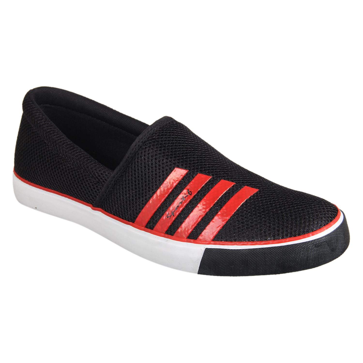 adidas black shoes with red stripes