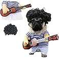 Idepet Pet Halloween Costume Funny Guitar Dog Costume Dressing Up Pet Clothes Suit for Puppy Small Medium Dogs Chihuahua Teddy Pug Christmas Party Halloween Costumes Outfit (Size M)
