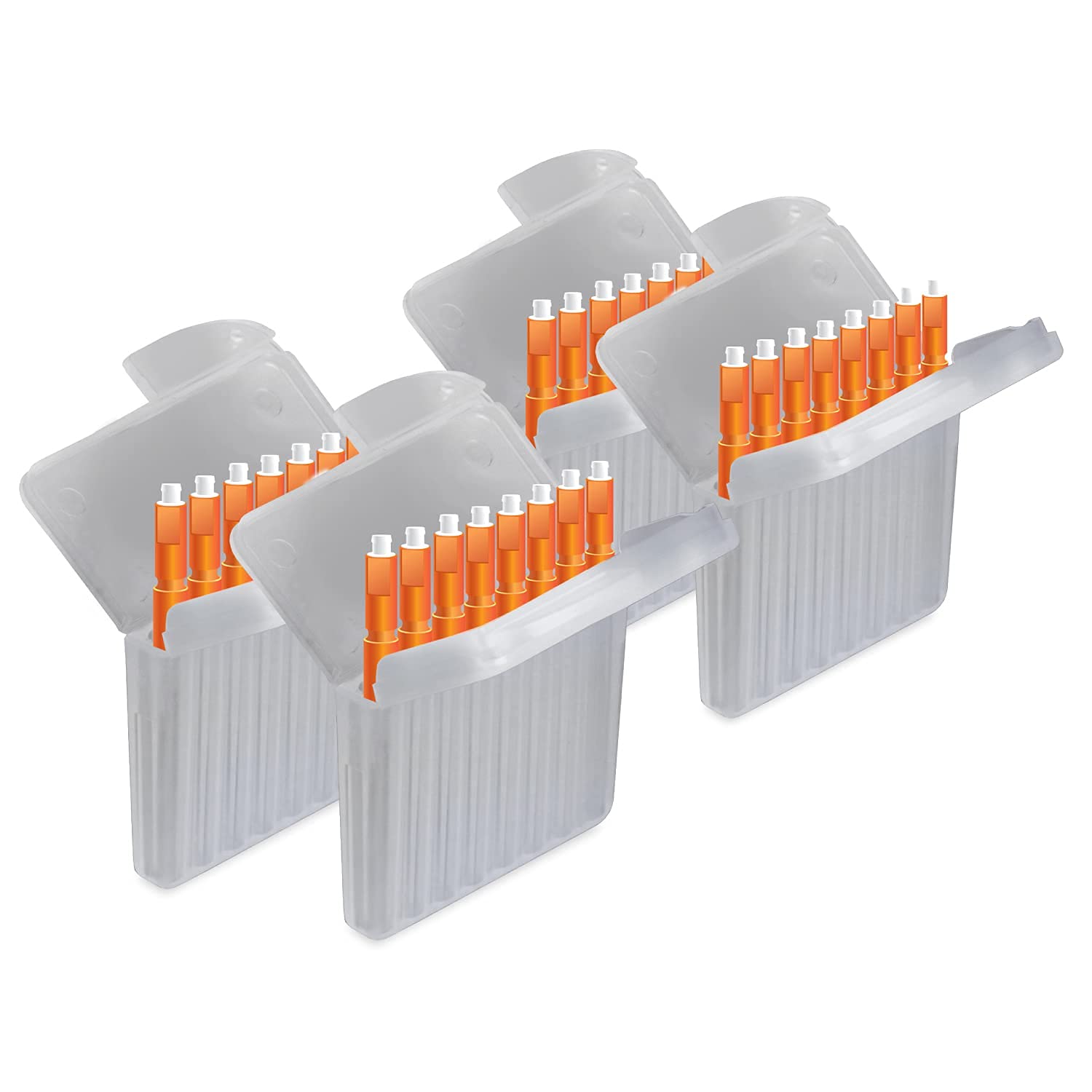 JB White Pack of 32 wax filters for hearing aids compatible with Starkey Hear Clear hearing aids - height: 1.5 mm | Diameter 1.7mm, orange