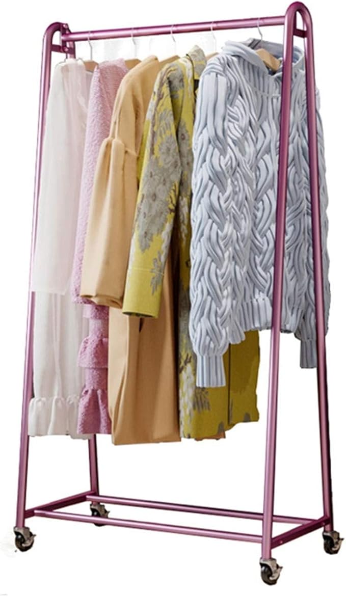 Metal Hat Coat Stand, Simplicity Vertical Clothing Rack Horizontal Bar Mobile Clothing Display