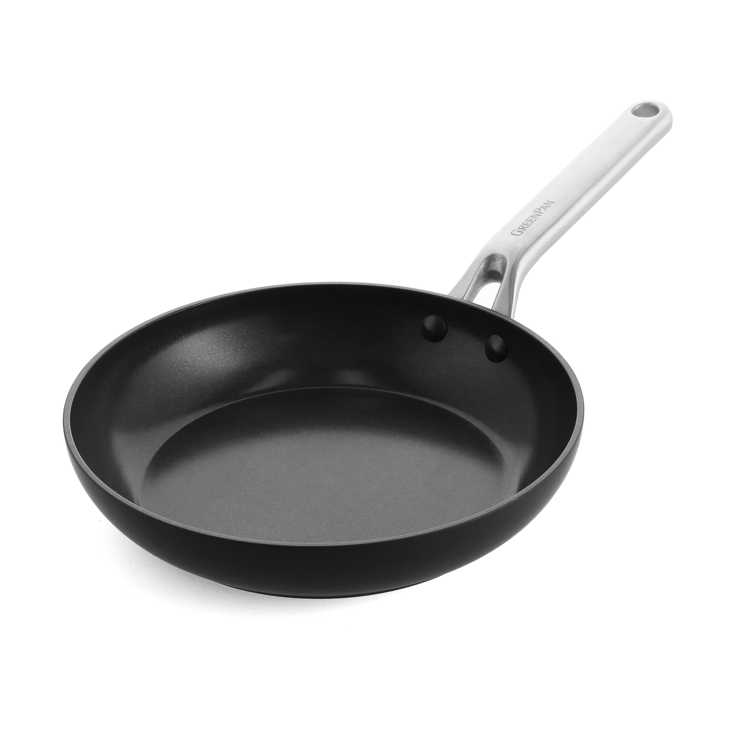GreenPan Omega Hard Anodized Advanced Healthy Ceramic Nonstick, 9.5″ Frying Pan Skillet,Anti-Warp Induction Base, Diamond Reinforced Durable Coating, Stay-Flat Surface for Oil, Oven&Broiler Safe,Black