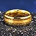 King Will Glory Mens 8mm Matte Brushed Center Tungsten Carbide Ring Yellow Gold Polished Wedding Band
