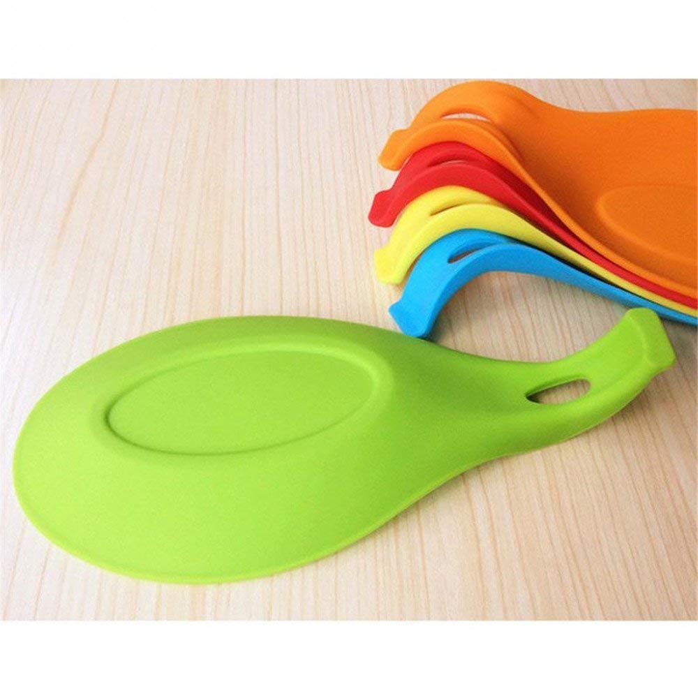 OUZIFISH Kitchen Heat Resistant Insulation Mat Silicone Spoon Rest 5 pcs/set Colorful