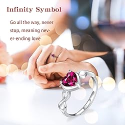 Shysnow Ruby Birthstone July Ring for Women