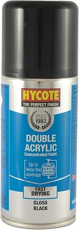 Hycote Double Acrylic Aerosol Car Paint Gloss Black 150 ml