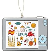 Spain Christmas Ornament,Metal Ornament Souvenir,Hanging Xmas Tree Decorations