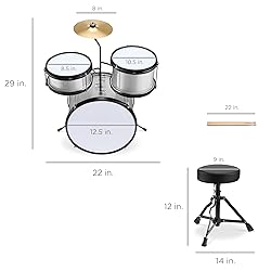 Best Choice Products 3-Piece Beginner Drum Set for