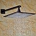 Senlesen Bathroom Square 12-inch Rain Top Spray Shower Head Oil Rubbed Bronze without shower arm