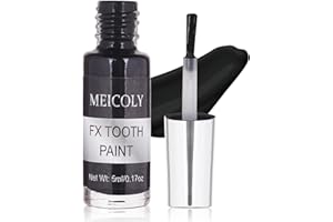 MEICOLY Black Tooth Paint,Black Out Tooth,Tooth Blackout,Rotten Decayed Cruddy Missing Teeth Makeup,Professional Cosplay Teeth,Temporary Teeth Paint for Halloween SFX Special Effects Makeup,Dry Fast