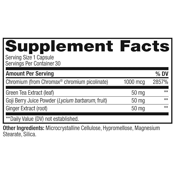 OLLY COMBAT CRAVINGS, METABOLISM & ENERGY SUPPORT SUPPLEMENT,1000 MCG CHROMIUM, GREEN TEA, GOJI BERRY, GINGER – 30 COUNT
