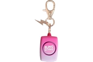 BLINGSTING Mini Personal Safety Alarm for Women - 125 Decibel Loud Self Defense Alarm - LED Light & Keychain Clip