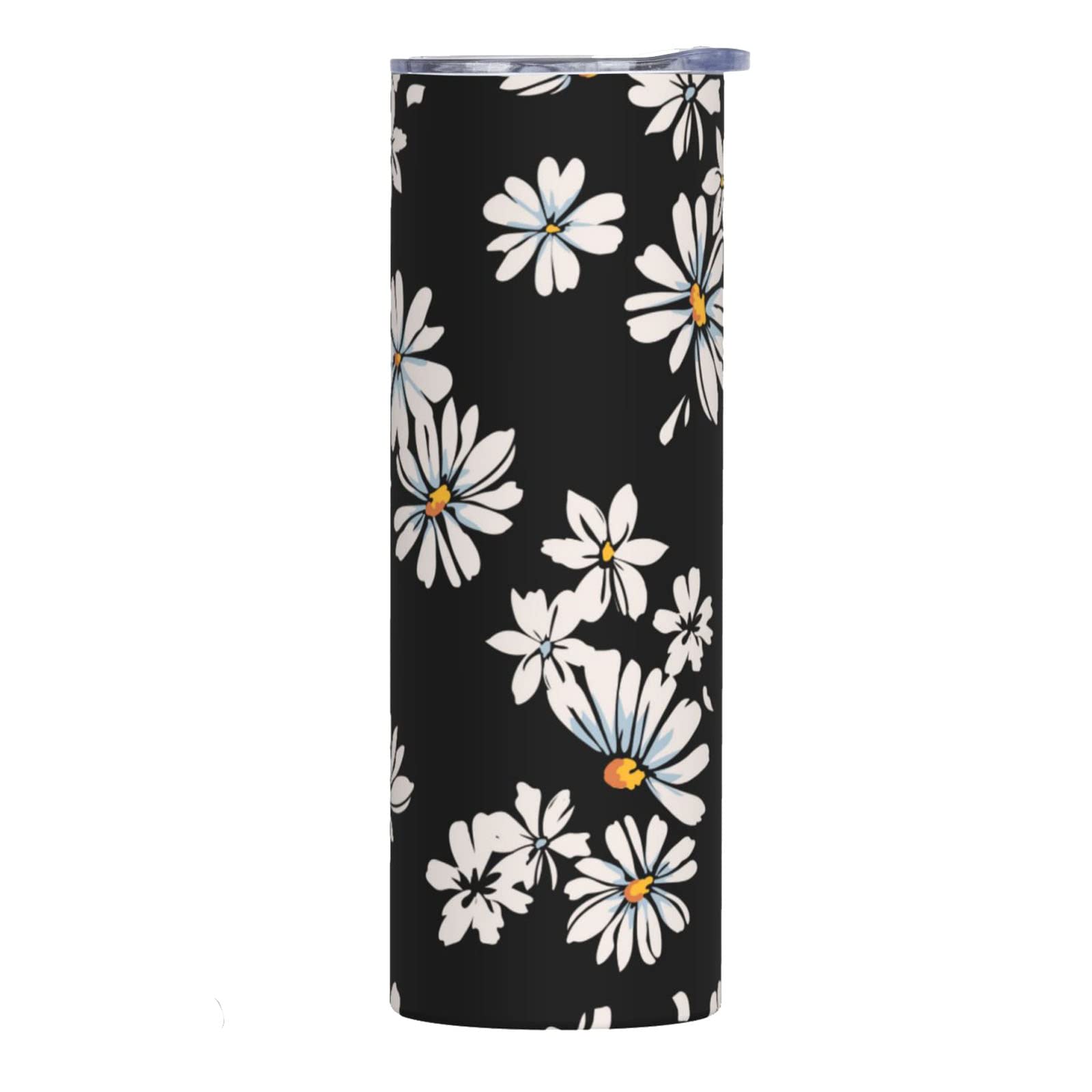 Makachen Floral Daisy Stainless Steel Vacuum Insulated Coffee Tumbler Cup Travel Mug 20 OZ for Home, Office, Sport, Party, Gifts