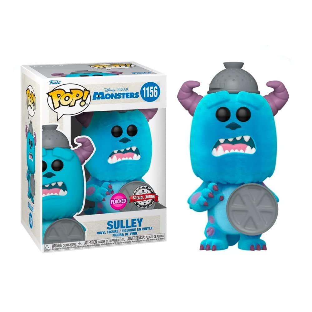 Funko POP! Disney Pixar: Monsters Inc 20th - Sulley & Lid - Flocked - Collectable Vinyl Figure - Gift Idea - Official Merchandise - Toys for Kids & Adults - Movies Fans - Model Figure for Collectors