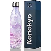 Konokyo Insulated Water Bottles,25 oz Double Wall Stainless Steel Vacumm Metal Flask for Sports Travel,Marble Dawn