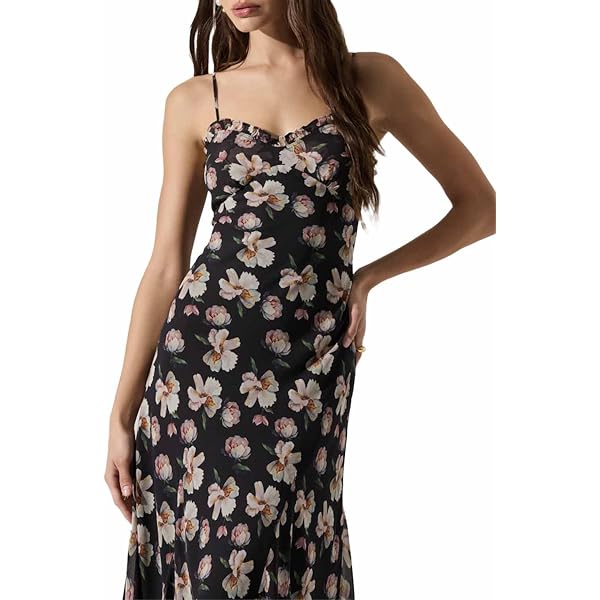 knee length dresses for ladies ASTR The Label Floral Blythe Plisse Midi Dress – Ella James main image 0