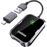 Jemluse Wireless CarPlay Adapter, Fast Stable Zero Latency 5Ghz WiFi Bluetooth Auto Connection, Wireless Control Plug & Play Car Play Dongle for Apple, Fit for iPhone iOS 10+ & Cars from 2016（Black+）